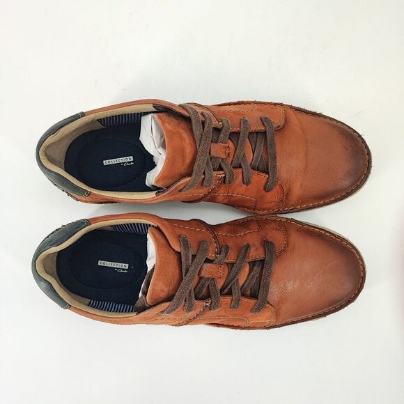 Clarks Men\'s Lace-up Oxford Casual Brown Leather Shoes Size 9.5M main image 4